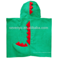 Toalla de bebé encapuchada linda de la cara del dinosaurio, algodón 100% de la calidad superior con el tamaño extra 90 * 90cm, regalo ideal, unisex y útil